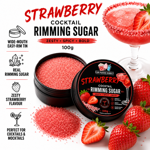 Strawberry Cocktail Rimming Sugar 100g | Sweet, Vibrant & Perfect for Cocktails