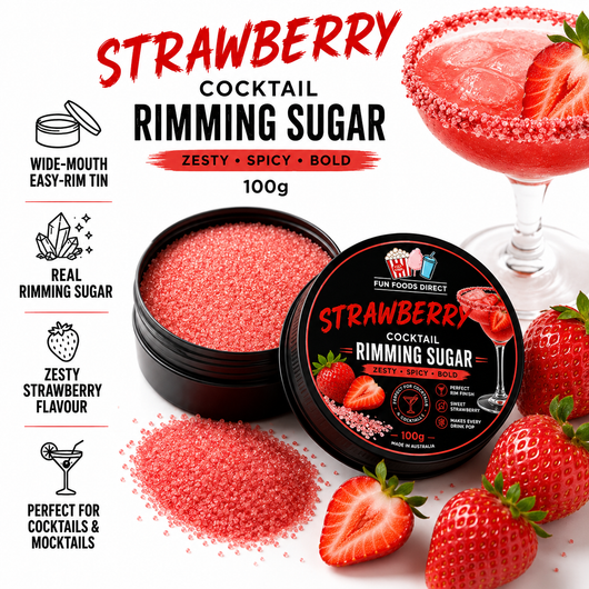 Strawberry Cocktail Rimming Sugar | Sweet, Vibrant & Perfect for Cocktails