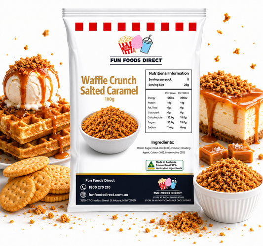 Waffle Crunch Salted Caramel 100g | Crunchy Dessert Topping for Sundaes, Waffles & Milkshakes